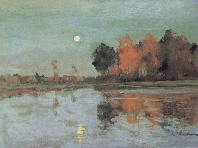 Levitan, Isaak Dam ring moon oil painting picture